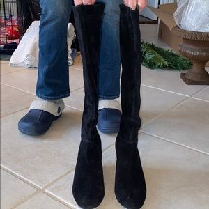 Black suede boots